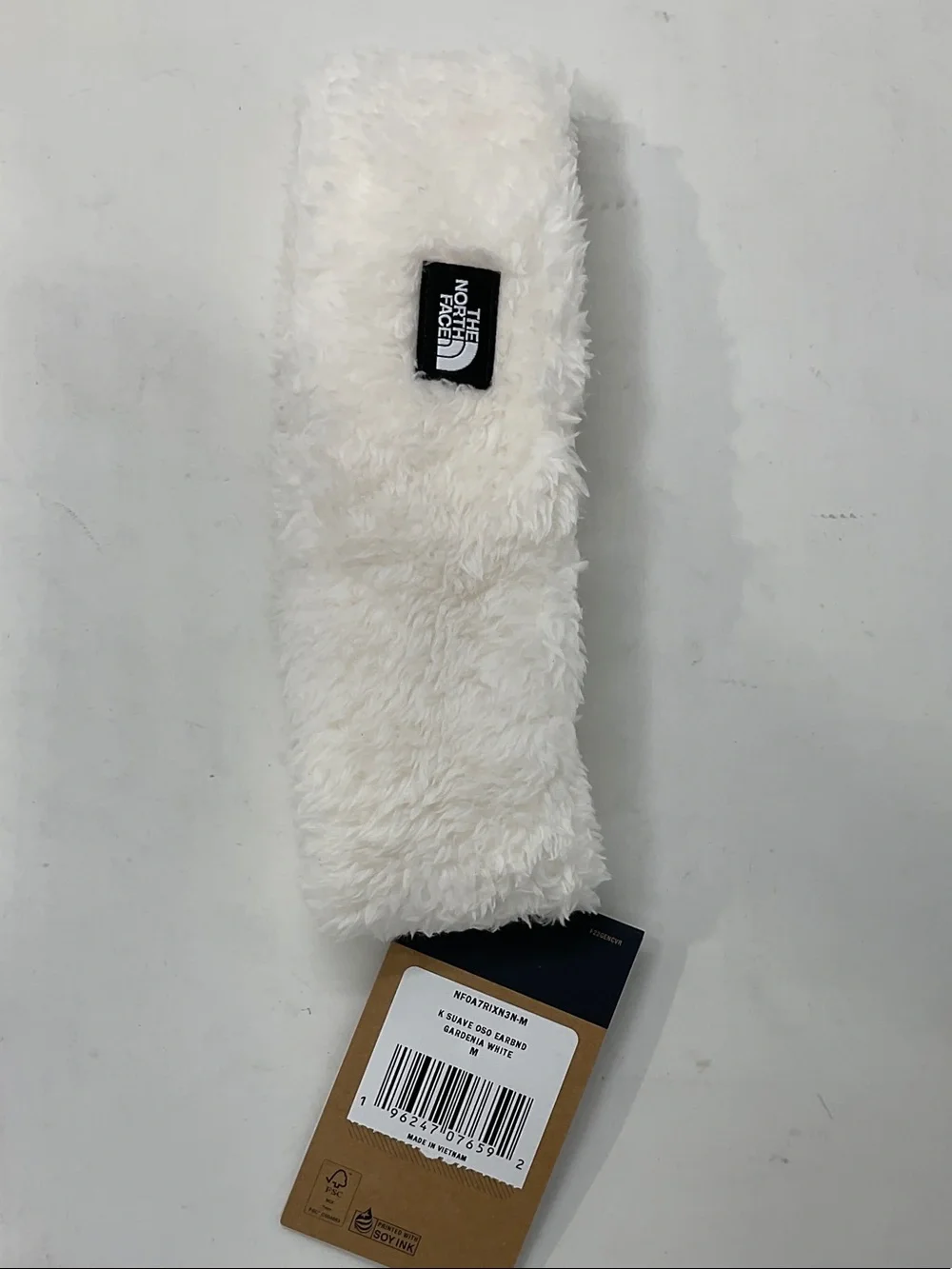 The North Face Plush White Faux-Fur Headband